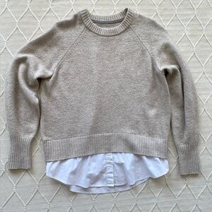 Brochu Walker Beige Sweater with White Layer